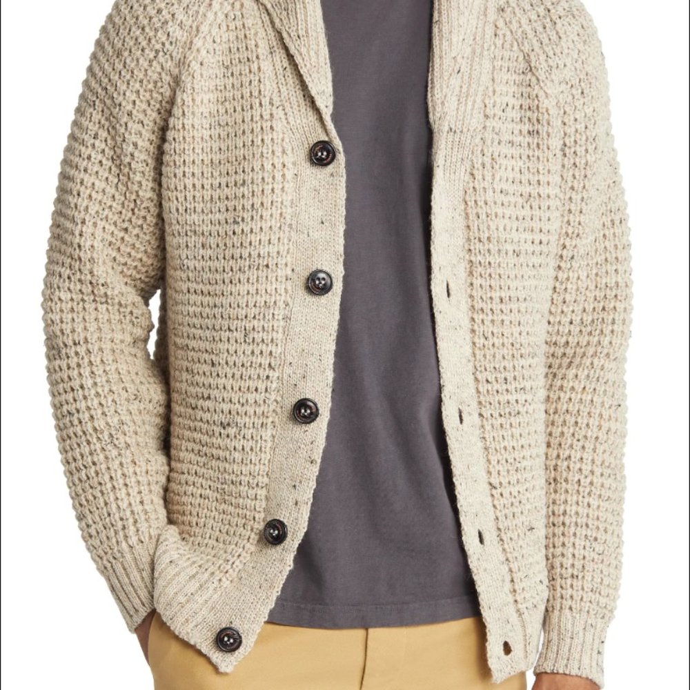 Peregrine Waffle Stitch Wool Cardigan